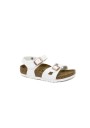 1 - BIRKENSTOCK RIO KIDS 1024374 white bianco sandali bambina ragazza fibbie