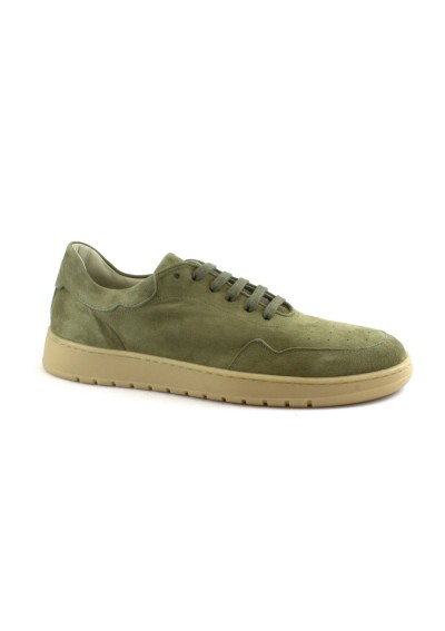 1 - FRANCO FEDELE 2631 militare verde scarpe uomo sneaker camoscio lacci