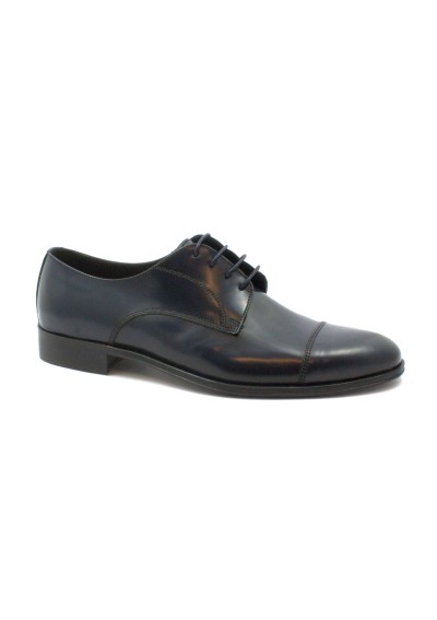 1 - FRANCO FEDELE 2983 blu scarpe uomo derby elegante puntale pelle