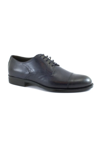 1 - FRANCO FEDELE 6065 marine blu scarpe uomo derby elegante puntale pelle