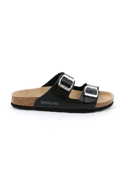 1 - GRUNLAND SARA CB4018 nero ciabatte donna anatomiche fibbie