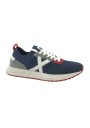 1 - MUNICH 8903023 NET 23 blu scarpe uomo sneakers lacci tessuto pelle forata