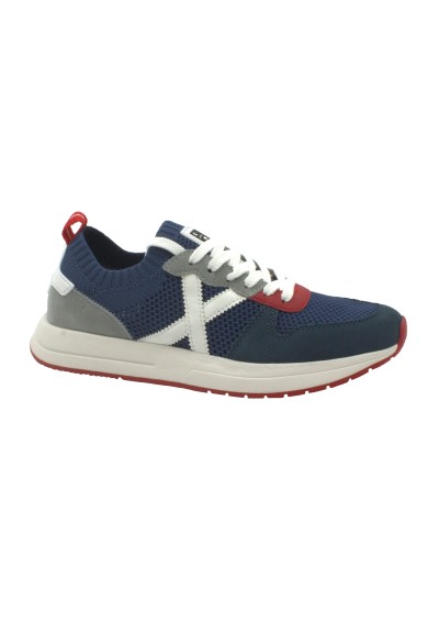 1 - MUNICH 8903023 NET 23 blu scarpe uomo sneakers lacci tessuto pelle forata