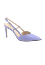 1 - EVALUNA 1797 glicine lilla scarpe donna decolletè pelle tacco tallone aperto