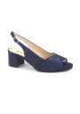 1 - MELLUSO S634 notte blu scarpe donna sandali tacco fibbia tessuto glitter