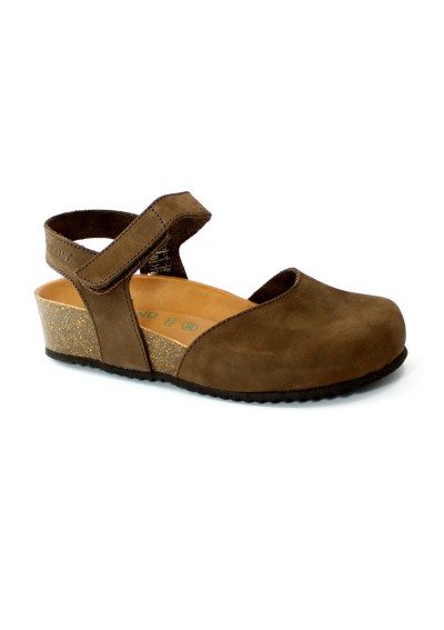 1 - GRUNLAND LECT SB1358 testa di moro sandali donna punta chiusa pelle strappo plantare re-soft