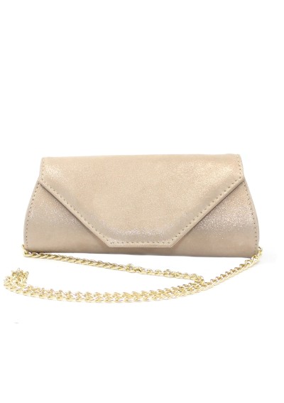 1 - MELLUSO BJ034W cipria gliitter borsa donna pochette con catenella