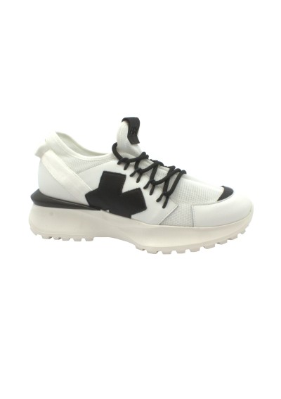 1 - IXOS CASTORE SIRIO 013CSS bianco nero scarpe donna sneakers lacci pelle