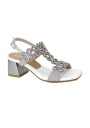1 - CINZIA SOFT 305025 argento sandali donna tacco cinturino brillantino