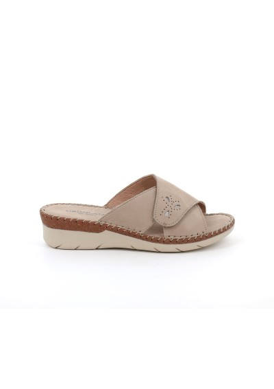 1 - GRUNLAND BICO CI2822 taupe ciabatte donna zeppa pelle strappo