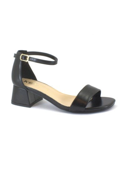 1 - KEYS 7900 black nero scarpe donna sandalo tallone chiuso cinturino
