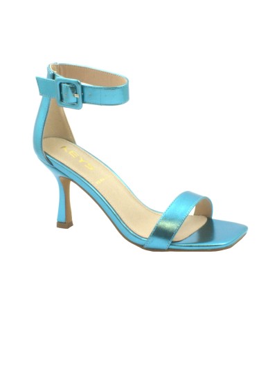 1 - KEYS 8040 laminato celeste azzurro scarpe donna sandalo tallone chiuso cinturino