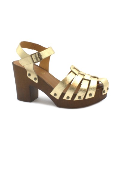 1 - LATIKA 564 platino oro scarpe sandali donna zoccoli punta chiusa cinturino intreccio