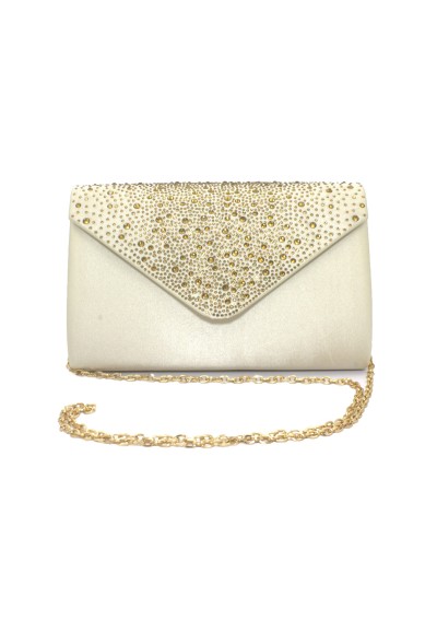 1 - MELLUSO M10698 Champagne beige borsa donna pochette cerimonia catenella