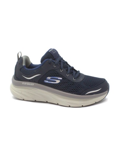 1 - SKECHERS 232044 D'LUX WALKER navy gray scarpe uomo sneakers lacci memory