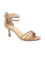 1 - KEYS 9440 nude rosa scarpe donna sandalo tacco rocchetto tallone chiuso cinturino