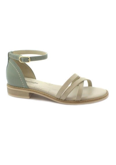 1 - NERO GIARDINI 07604 ivory salvia beige verde scarpe donna sandali tallone cinturino pelle