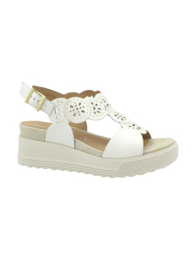 1 - STONEFLY 219128 PARKY 21 cloud white bianco sandali donna fibbia zeppa