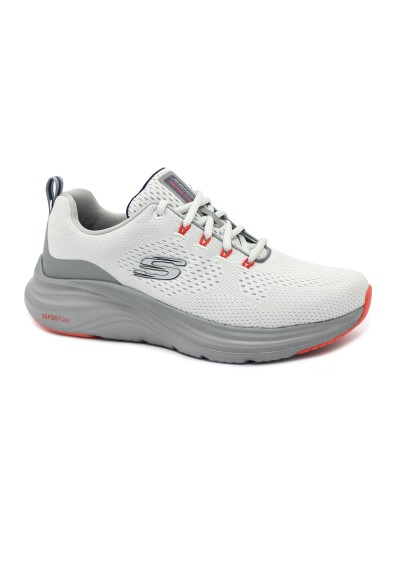 2 - SKECHERS 232625 VAPOR FOAM gray orange scarpe uomo sneakers lacci tessuto vegan