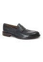 1 - FRANCO FEDELE 6469 blu navy scarpe uomo mocassino college pelle elegante