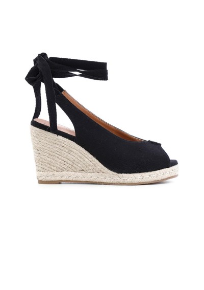 1 - CAFè NOIR HF9050 nero sandali donna schiava zeppa corda