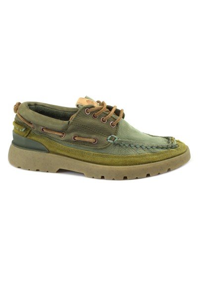 1 - SATORISAN 110102 EARTH wild grass verde scarpe sneakers uomo lacci pelle