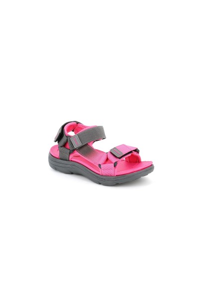 1 - GRUNLAND IDRO SA1195 fuxia sandali bambina strappi tessuto gomma