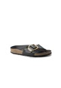 1 - BIRKENSTOCK MADRID BIG BUCKLE 1022650 high shine black ciabatte pelle donna fibbia