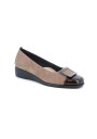 1 - GRUNLAND REES SC5575 taupe scarpe donna ballerina zeppetta pelle