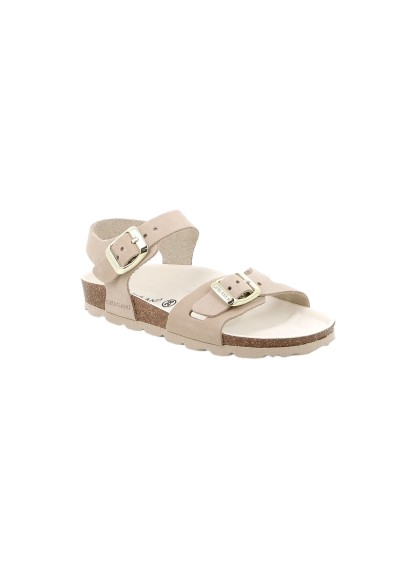 1 - GRUNLAND LUCE SB0755 28/35 beige sandali bambina fibbie birk pelle plantarino anatomico