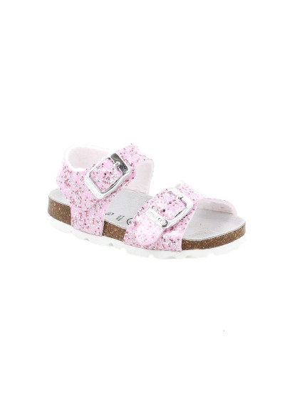 1 - GRUNLAND ARIA SB1789 rosa bianco glitter sandali bambina fibbie planatrino anatomico