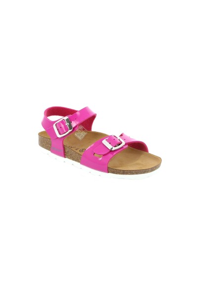 1 - GRUNLAND LUCE SB0018 fuxia sandali bambina fibbie plantarino anatomico