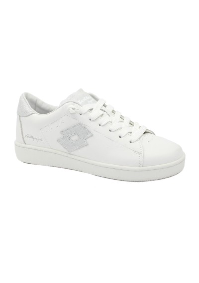 1 - LOTTO LEGGENDA 221128 white silver bianco scarpe donna sneakers lacci pelle