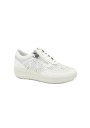 1 - STONEFLY 220775 cloud white bianco scarpe donna sneakers lacci zip pelle forata