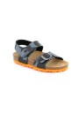 1 - GRUNLAND LUCE SB1679 grigio militare arancio sandalo bambino strappo fibbia birk