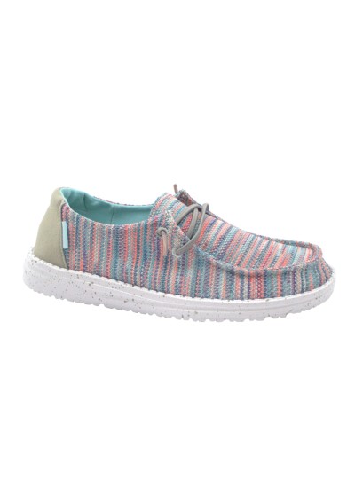 1 - HEY DUDE WENDY SOX sunset pink multicolore scarpe donna sneakers lacci