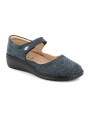 1 - GRUNLAND NESI SC5560 blu scarpe donna comfort plantare estraibile ballerine strappo