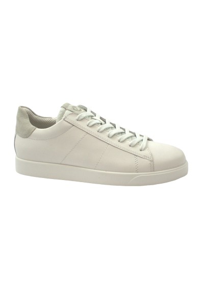 1 - ECCO 521304 STREET LITE white bianco scarpe uomo sneakers lacci pelle