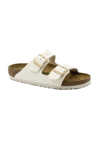 1 - BIRKENSTOCK ARIZONA BS 1027339 eggshell bianco beige ciabatte donna fibbie