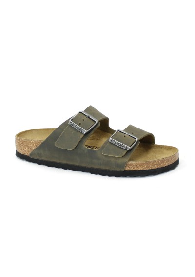 1 - BIRKENSTOCK ARIZONA BS 1027039 faded khaki verde ciabatte uomo fibbie