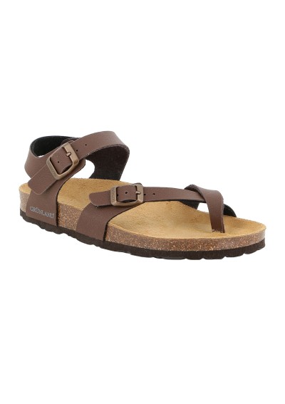 2 - GRUNLAND SARA SB0004 mogano donna sandalo infradito fibbie