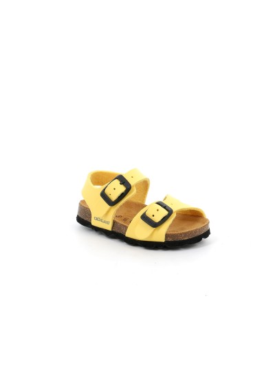 2 - GRUNLAND ARIA SB0027 giallo sandalo bambino fibbie birk plantarino anatomico