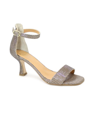 1 - VELAIDE D106 bronzo argento oro sandali donna cinturino tacco lurex