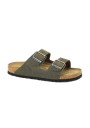 1 - BIRKENSTOCK ARIZONA BS 1019377 faded khaki verde ciabatte uomo fibbie pelle soft