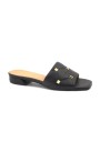 1 - MOSAIC TB20 black nero ciabatta sandalo donna pelle tacco borchie