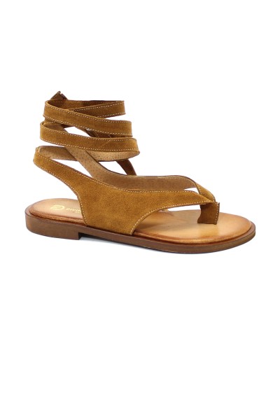 1 - DIVINE FOLLIE 203/50 cuoio sandali donna lacci infradito camoscio schiava