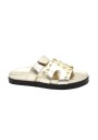 1 - DIVINE FOLLIE H500 platino borchie ciabatta donna pelle plantare strappo