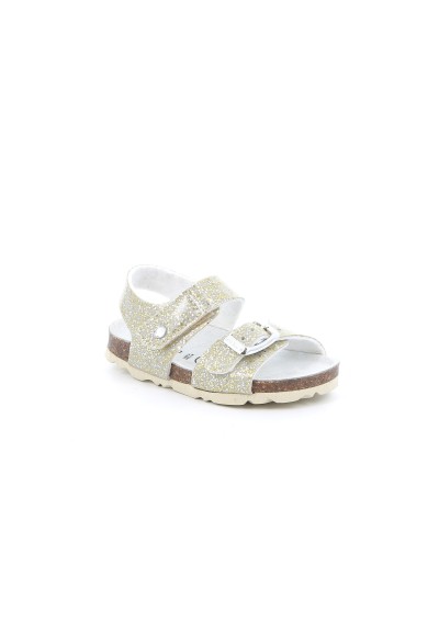1 - GRUNLAND ARIA SB1790 platino beige sandalo bambina fibbia strappo birk