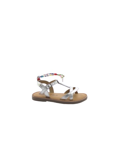 1 - GIOSEPPO ETIGNY 68677 silver argento sandali bambina pelle cinturino elegante cavigliera