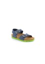 1 - GRUNLAND LUCE SB0901 blu lime sandalo bambino doppia fibbia birk
